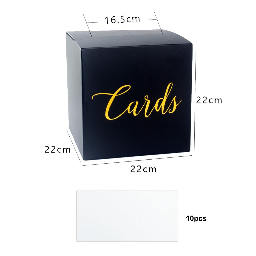 Wedding Card Box - صندوق تخزين أبيض وأسود لبطاقات الزفاف،