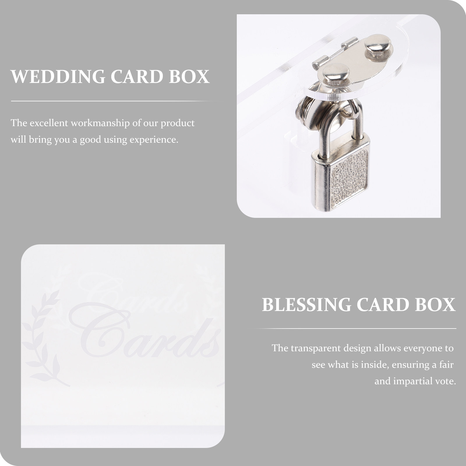 Wedding Card Box - صندوق شفاف من الأكريليك لحفظ بطاقات