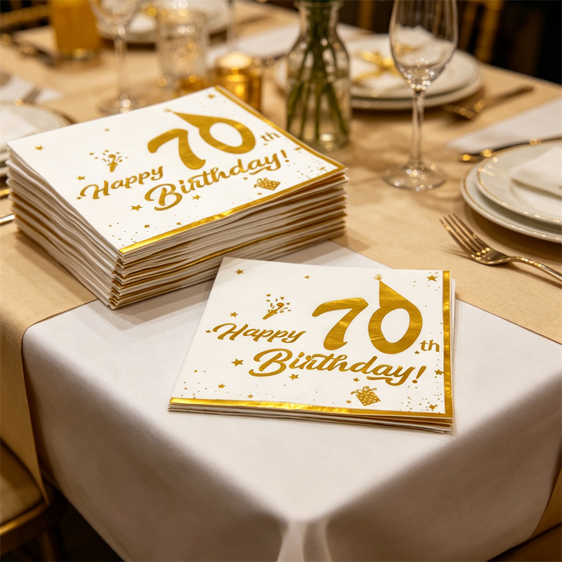 10 قطع مناديل ورقية ذهبية اللو - مراجعة Table Number Gold وسعره